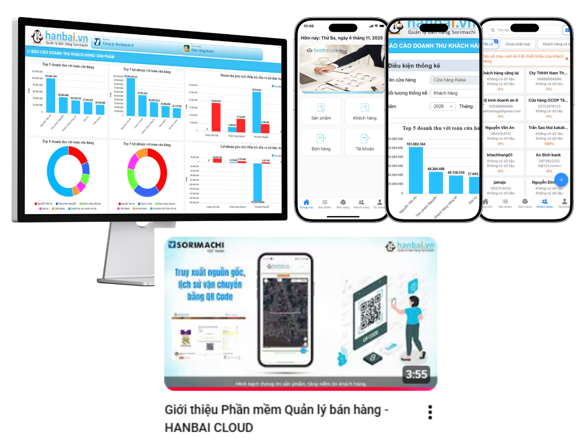 Giao diện Hanbai - phần mềm bán hàng HTX